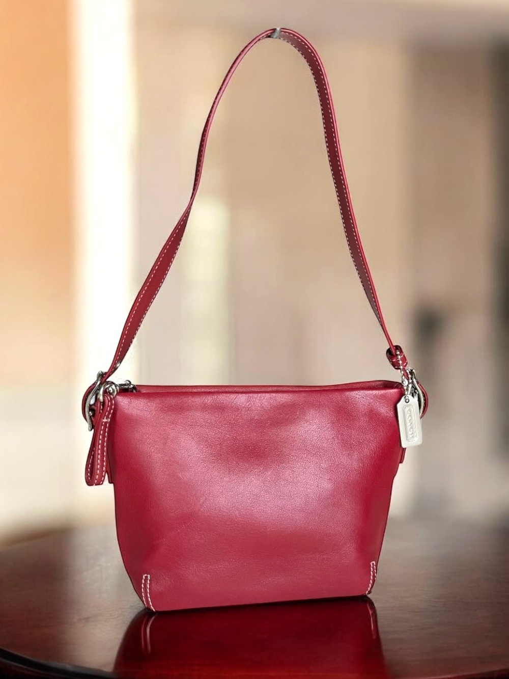 Coach Legacy Demi Red Leather Mini Shoulder Bag Y2K